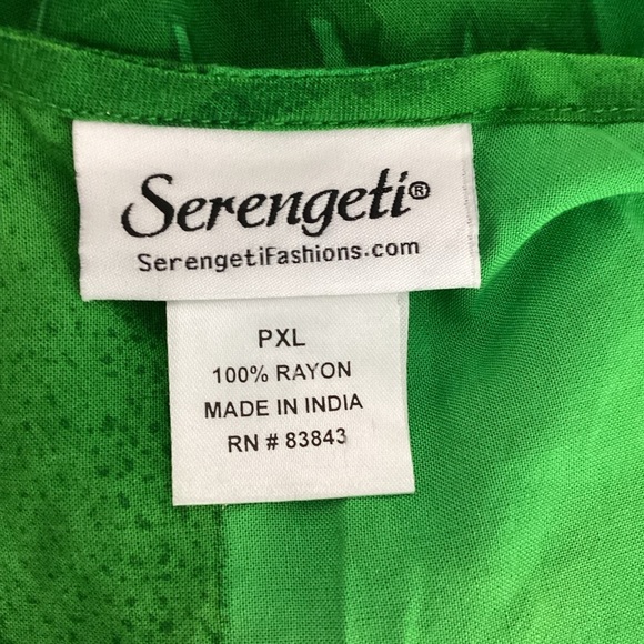 Serengeti Tahitian Dreams Green Floral Midi Dress Rayon Sleeveless PXL - Picture 6 of 6